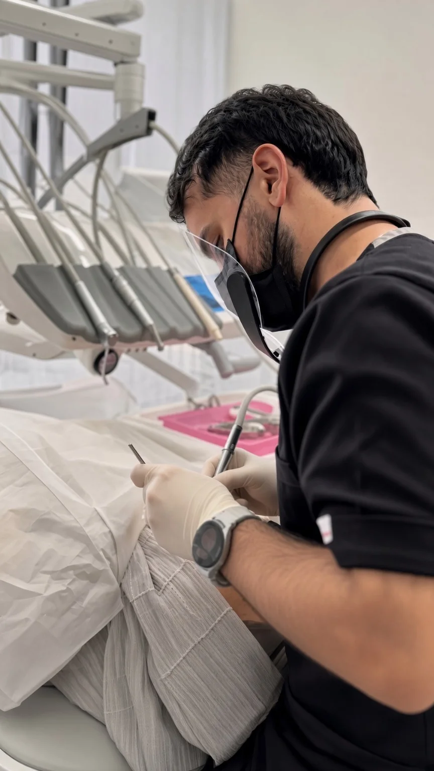 Dr. Pedram Amiri in a dental clinical setting